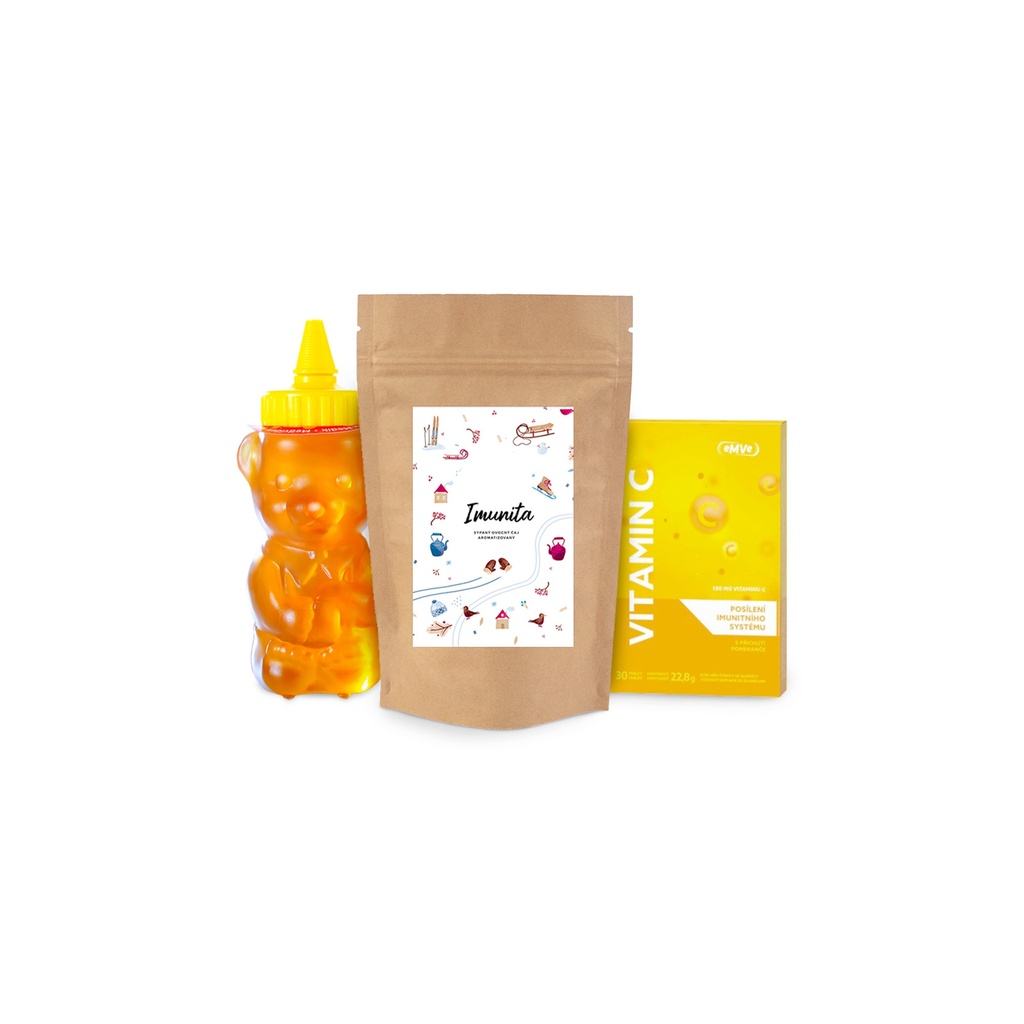 [D019.01] Dárkový balíček V19 (čaj, vitamin C & med), dárkový pytlíček