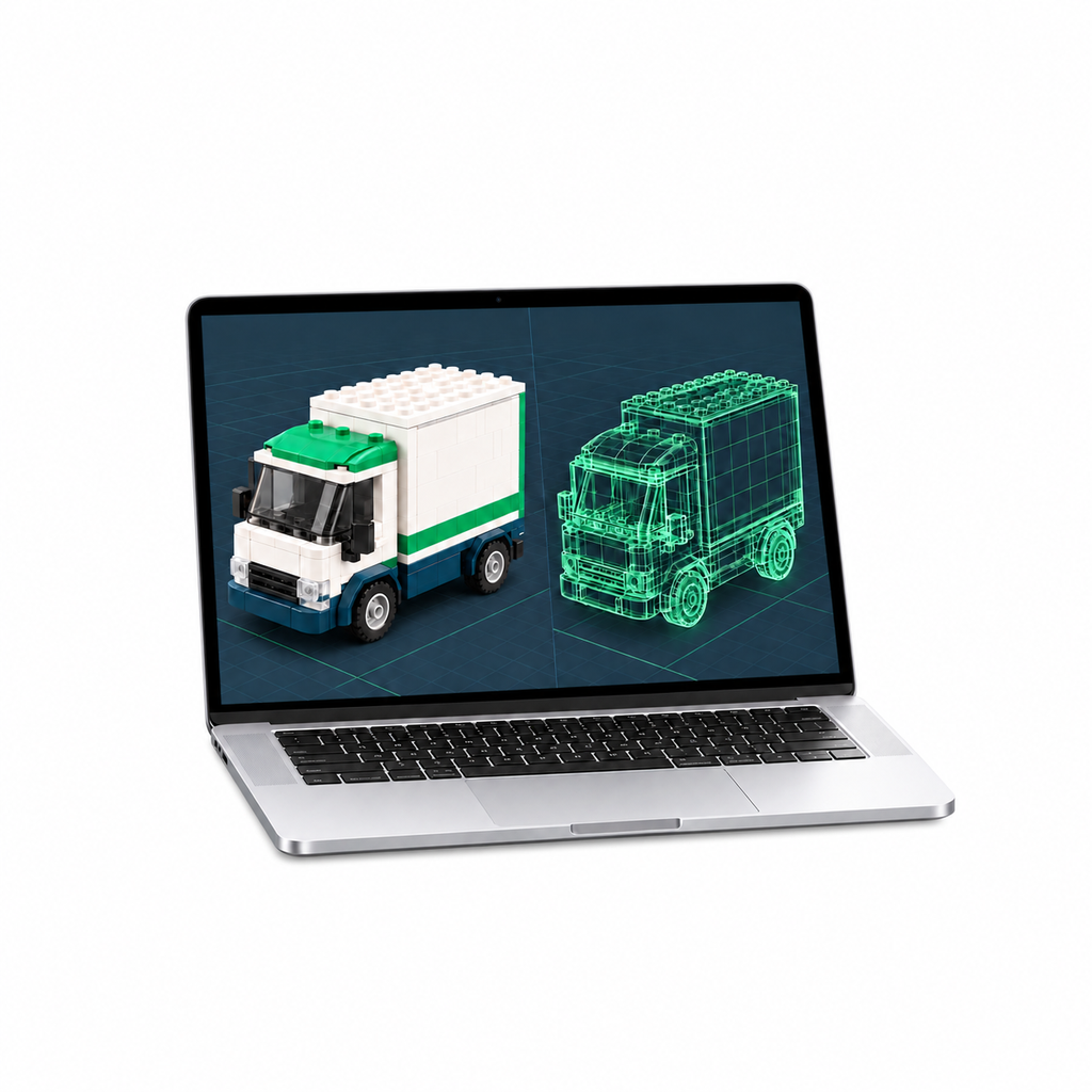 Digital 3D model of the building brick set